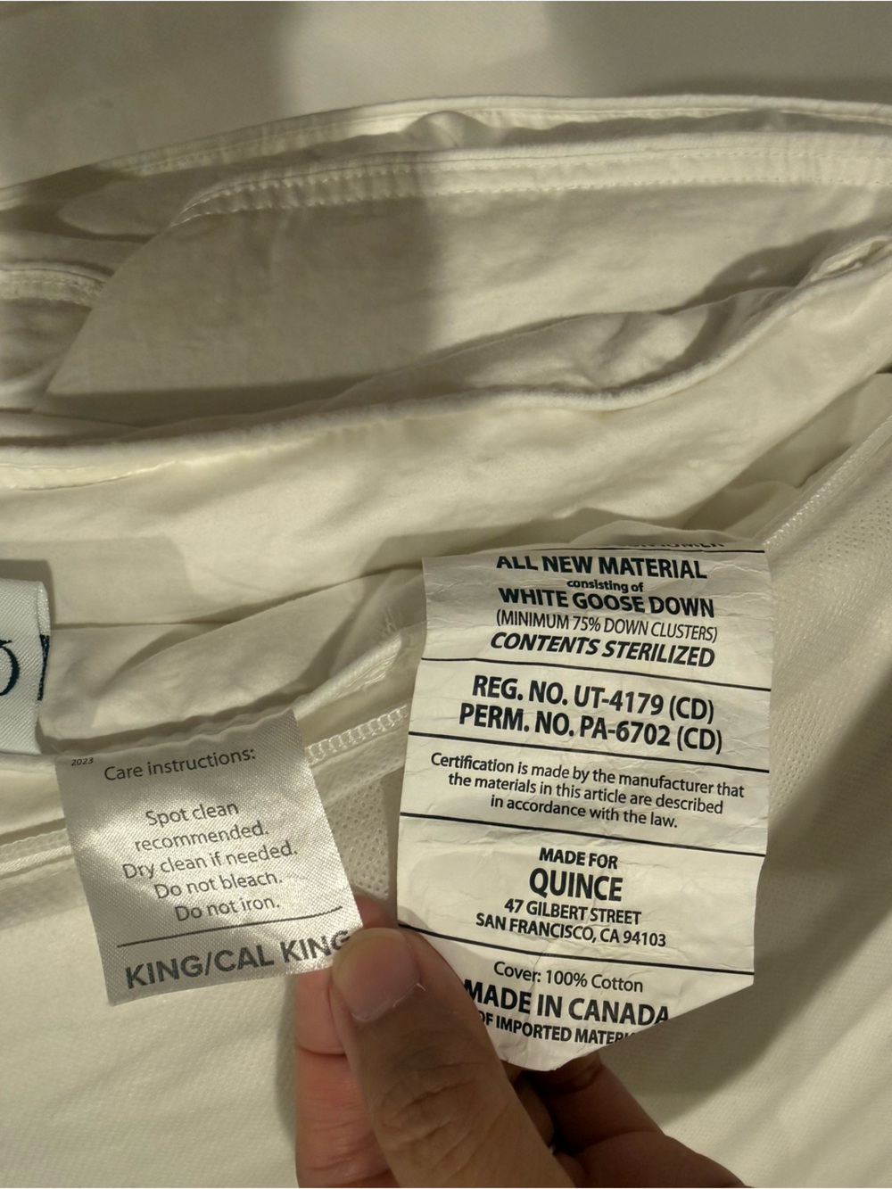 New Quince Luxe Goose Down Duvet Insert Comforter King/CalKing All Season $334 - Picture 9 of 9